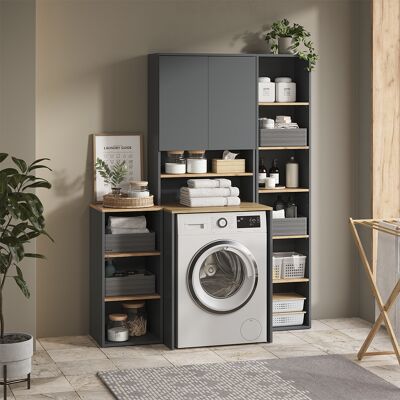 Conjunto De Muebles De Baño Viktor, Antracita/roble Dorado, 4 Piezas, Vicco Conjunto De Muebles De Baño Viktor, Antracita/roble Dorado, 4 Piezas, Vicco