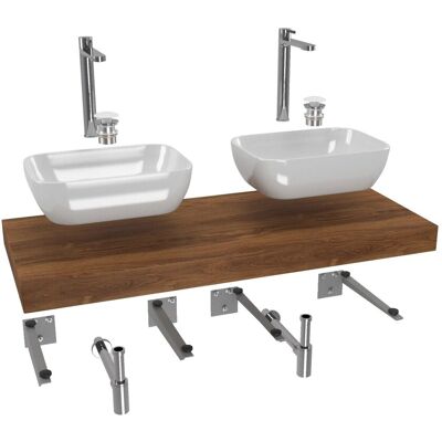 Naturel - Conjunto De Baño Sat Con Encimera De Lavabo Dolce 120x8x50 Cm, Roble Charleston Ksetdo19 Naturel - Conjunto De Baño Sat Con Encimera De Lavabo Dolce 120x8x50 Cm, Roble Charleston Ksetdo19