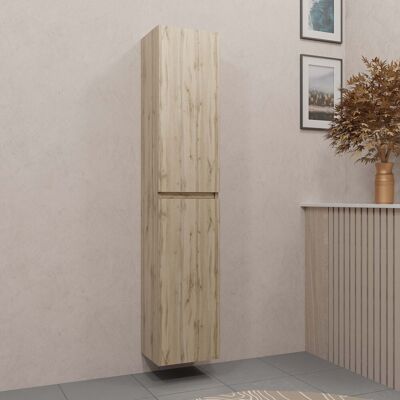 Aurlane - Columna de baño 2 puertas - Roble natural - 30x25x150 cm - Armario de baño Aurlane - Columna de baño 2 puertas - Roble natural - 30x25x150 cm - Armario de baño
