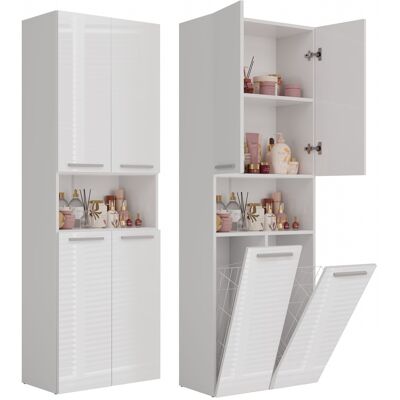 OEM Columna De Estantes Para Mueble De Baño, Color Blanco Mate/brillante Con Cestas: ¡organización Y Estilo En Tu Baño OEM Columna De Estantes Para Mueble De Baño, Color Blanco Mate/brillante Con Cestas: ¡organización Y Estilo En Tu Baño