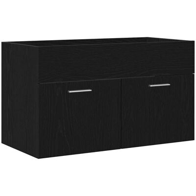HELLOSHOP26 Mueble De Lavabo Moderno Con Gran Espacio De Almacenamiento 90 X 38,5 X 46 Cm Madera Contrachapada Roble Negro 020051874 HELLOSHOP26 Mueble De Lavabo Moderno Con Gran Espacio De Almacenamiento 90 X 38,5 X 46 Cm Madera Contrachapada Roble Negro 020051874