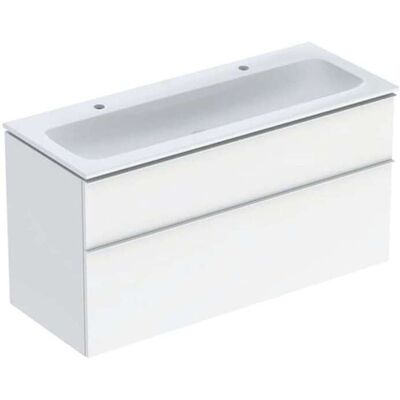 Conjunto de lavabo suspendido Geberit iCon - Dos cajones, 120cm, Blanco Conjunto de lavabo suspendido Geberit iCon - Dos cajones, 120cm, Blanco