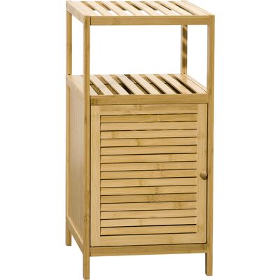 JHY DESIGN Mueble De Baño De Bambú Con 2 Estantes Y 1 Armario Con Puerta, 33 X 36,5 X 67 Cm, Color Natural. JHY DESIGN Mueble De Baño De Bambú Con 2 Estantes Y 1 Armario Con Puerta, 33 X 36,5 X 67 Cm, Color Natural.