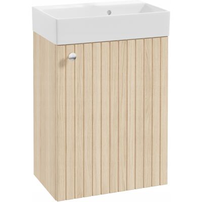 OEM Mueble De Baño Suspendido Con Lavabo De Roble Vicenza Y Tirador Cromado 50x70cm Kiara OEM Mueble De Baño Suspendido Con Lavabo De Roble Vicenza Y Tirador Cromado 50x70cm Kiara