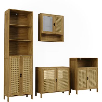 Conjunto De Muebles De Baño Liora, Bambú, 4 Partes, Vicco Conjunto De Muebles De Baño Liora, Bambú, 4 Partes, Vicco