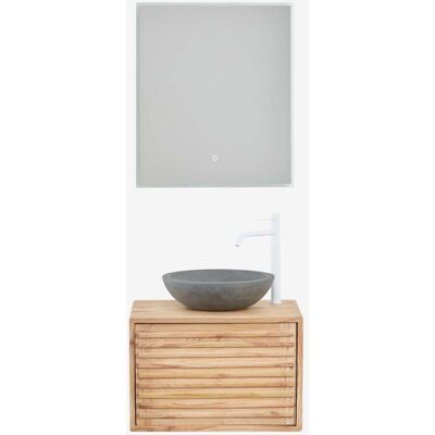 Sklum - Conjunto De Mueble De Baño Suspendido En Madera Deleyna Sklum - Conjunto De Mueble De Baño Suspendido En Madera Deleyna