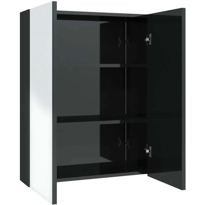 HELLOSHOP26 Armario De Pared Con Espejo Moderno Almacenamiento 60 X 15 X 75 Cm De Mdf Negro Brillante 020046791 HELLOSHOP26 Armario De Pared Con Espejo Moderno Almacenamiento 60 X 15 X 75 Cm De Mdf Negro Brillante 020046791