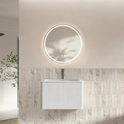 JHY DESIGN Conjunto De Muebles De Baño Con Espejo, Mueble De Lavabo De 60 Cm Con Mueble Bajo, Mueble De Lavabo De Baño Suspendido, Premontado, Armario A Rayas Con Un Cajón, Blanco JHY DESIGN Conjunto De Muebles De Baño Con Espejo, Mueble De Lavabo De 60 Cm Con Mueble Bajo, Mueble De Lavabo De Baño Suspendido, Premontado, Armario A Rayas Con Un Cajón, Blanco