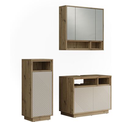 Conjunto De Muebles De Baño Beatrice, Cachemira/roble Artesanal,, Vicco Conjunto De Muebles De Baño Beatrice, Cachemira/roble Artesanal,, Vicco