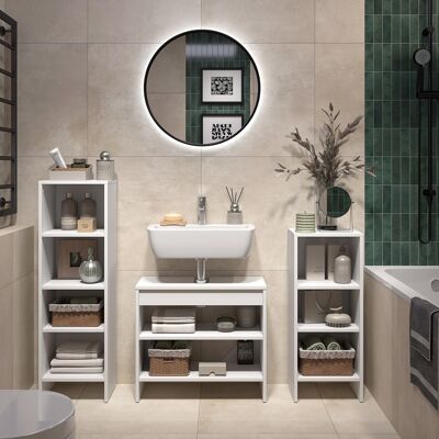 Conjunto De Muebles De Baño Karli, Blanco, 3 Partes, Vicco Conjunto De Muebles De Baño Karli, Blanco, 3 Partes, Vicco