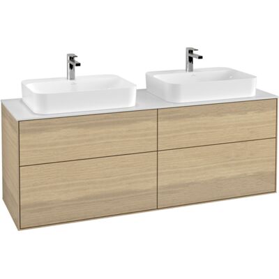 Villeroy & Boch Finion Gabinete de baño - Roble chapa, 4 cajones, 1600mm Villeroy & Boch Finion Gabinete de baño - Roble chapa, 4 cajones, 1600mm