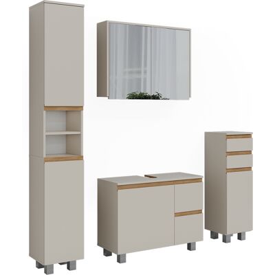 Conjunto De Muebles De Baño J-shape, Cachemira/artesanal, 4 Partes, Vicco Conjunto De Muebles De Baño J-shape, Cachemira/artesanal, 4 Partes, Vicco