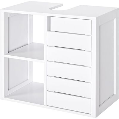 OEM Mueble Bajo De Lavabo Para Baño Suspendido Compacto Con 2 Estantes Abiertos Y Zona Cerrada 60x30x54 Cm Blanco OEM Mueble Bajo De Lavabo Para Baño Suspendido Compacto Con 2 Estantes Abiertos Y Zona Cerrada 60x30x54 Cm Blanco