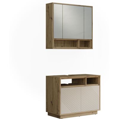Conjunto De Muebles De Baño Beatrice, Cachemira/roble Artesanal,, Vicco Conjunto De Muebles De Baño Beatrice, Cachemira/roble Artesanal,, Vicco