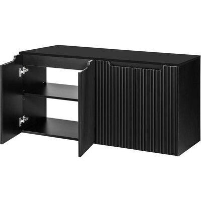 HELLOSHOP26 Mueble Bajo Lavabo Baño Almacenamiento Diseño Con 4 Puertas 120 X 60 X 40 Cm Negro 030010025 HELLOSHOP26 Mueble Bajo Lavabo Baño Almacenamiento Diseño Con 4 Puertas 120 X 60 X 40 Cm Negro 030010025