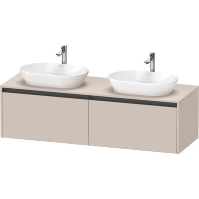 Gabinete de lavabo suspendido Duravit Ketho.2 - Taupe Mate, 2 Cajones, 1600x459x550mm Gabinete de lavabo suspendido Duravit Ketho.2 - Taupe Mate, 2 Cajones, 1600x459x550mm