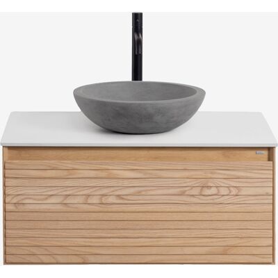 Sklum - Conjunto De Mueble De Baño En Madera De Fresno Tedrik Sklum - Conjunto De Mueble De Baño En Madera De Fresno Tedrik