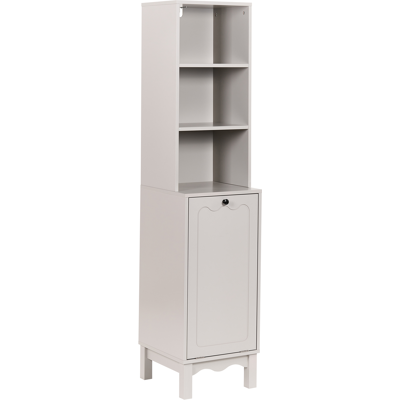 BELIANI Armario De Baño De Pie De Mdf Espacio Para La Cesta De La Ropa Sucia Con Estantes Estilo Tradicional Beige Claro Penon BELIANI Armario De Baño De Pie De Mdf Espacio Para La Cesta De La Ropa Sucia Con Estantes Estilo Tradicional Beige Claro Penon