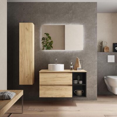 Mueble de baño Salgar Bequia - 2 cajones, negro mate, 100cm Mueble de baño Salgar Bequia - 2 cajones, negro mate, 100cm