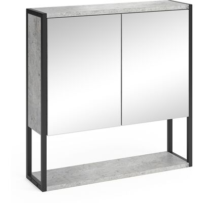 Vicco - Armario Con Espejo Para Baño Fyrk, Hormigón, 60 X 60.6 Cm Vicco - Armario Con Espejo Para Baño Fyrk, Hormigón, 60 X 60.6 Cm