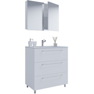 Set de Muebles de Baño Blanco VCM - 3 Piezas con Lavabo y Espejo Set de Muebles de Baño Blanco VCM - 3 Piezas con Lavabo y Espejo