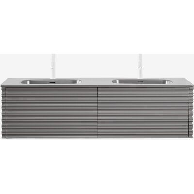Sklum - Conjunto De Mueble De Baño En Madera Con Lavabos Integrados Noura Sklum - Conjunto De Mueble De Baño En Madera Con Lavabos Integrados Noura