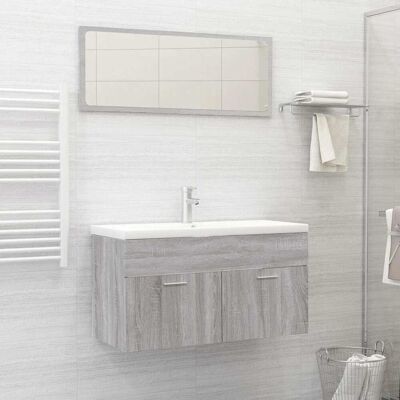 Conjunto de Muebles de Baño Sonoma Gris vidaXL 2 Piezas - Juego de Muebles de Baño Conjunto de Muebles de Baño Sonoma Gris vidaXL 2 Piezas - Juego de Muebles de Baño