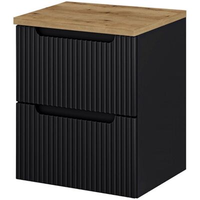 HELLOSHOP26 Mueble Bajo Lavabo Baño Almacenamiento Diseño Con 2 Cajones 51 X 60 X 40 Cm Negro Efecto Roble 030010008 HELLOSHOP26 Mueble Bajo Lavabo Baño Almacenamiento Diseño Con 2 Cajones 51 X 60 X 40 Cm Negro Efecto Roble 030010008
