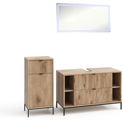 Conjunto De Muebles De Baño De 3 Piezas Eliza, Roble Vikingo, 3 Partes, Vicco Conjunto De Muebles De Baño De 3 Piezas Eliza, Roble Vikingo, 3 Partes, Vicco