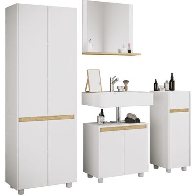 Juego Completo De Muebles De Baño De 4 Piezas Cosila L 165x154x35 - Vcm Juego Completo De Muebles De Baño De 4 Piezas Cosila L 165x154x35 - Vcm