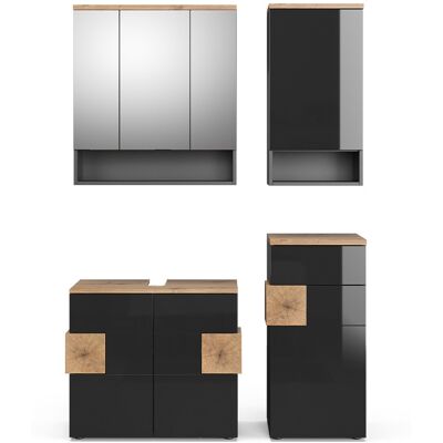 Vicco - Conjunto De Muebles De Baño Eden, Antracita, 4 Piezas Vicco - Conjunto De Muebles De Baño Eden, Antracita, 4 Piezas