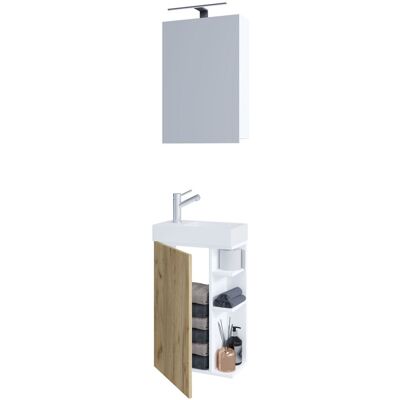 Conjunto de Muebles de Baño VCM Lumia - Blanco / Roble Miel Conjunto de Muebles de Baño VCM Lumia - Blanco / Roble Miel