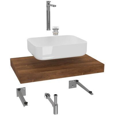 Naturel - Conjunto De Baño Sat Con Encimera De Lavabo Dolce 80x8x50 Cm, Roble Charleston Ksetdo7 Naturel - Conjunto De Baño Sat Con Encimera De Lavabo Dolce 80x8x50 Cm, Roble Charleston Ksetdo7