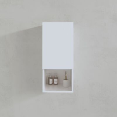 Aurlane - Columna De Almacenamiento Blanca - Puerta Y Nicho - 35x80x32,5 Cm Aurlane - Columna De Almacenamiento Blanca - Puerta Y Nicho - 35x80x32,5 Cm