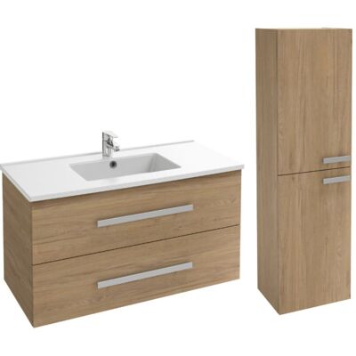 Mueble Bajo Lavabo Ola Up + Columna De Baño Roble 100 Cm Jacob Delafon Mueble Bajo Lavabo Ola Up + Columna De Baño Roble 100 Cm Jacob Delafon