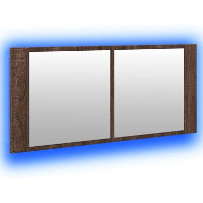 HELLOSHOP26 Armario Con Espejo Led Moderno 100 X 12 X 45 Cm Con Almacenamiento Espacio Organizado De Madera Contrachapada Roble Marrón 020049287 HELLOSHOP26 Armario Con Espejo Led Moderno 100 X 12 X 45 Cm Con Almacenamiento Espacio Organizado De Madera Contrachapada Roble Marrón 020049287