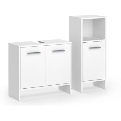 Conjunto De Muebles De Baño Karli, Blanco, 2 Partes, Vicco Conjunto De Muebles De Baño Karli, Blanco, 2 Partes, Vicco