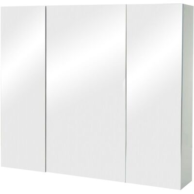 DÉCOSHOP26 Mueble De Baño De Pared Con Espejo 6 Estantes Acabado Brillante 70x80x16 Cm Contrachapado Gris 040010228 DÉCOSHOP26 Mueble De Baño De Pared Con Espejo 6 Estantes Acabado Brillante 70x80x16 Cm Contrachapado Gris 040010228
