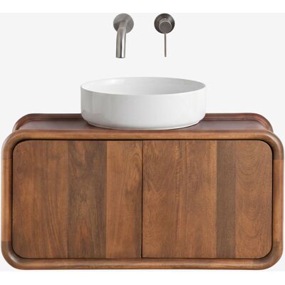 Conjunto De Mueble De Baño Suspendido 90x45 Cm En Madera De Mango Maupaul Sklum Conjunto De Mueble De Baño Suspendido 90x45 Cm En Madera De Mango Maupaul Sklum