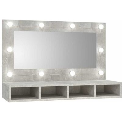 vidaXL Mueble de baño con espejo LED - Armario de almacenamiento moderno vidaXL Mueble de baño con espejo LED - Armario de almacenamiento moderno