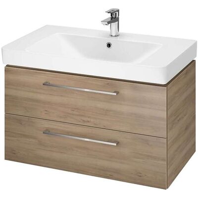 Conjunto de lavabo y mueble Lara Mille Walnut 80cm de Cersanit Conjunto de lavabo y mueble Lara Mille Walnut 80cm de Cersanit