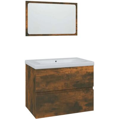 HELLOSHOP26 Conjunto De Mueble De Baño 60 X 38,5 X 45 Cm Almacenamiento Espacioso Moderno Ambiente Acogedor De Madera Contrachapada Roble Ahumado 020055334 HELLOSHOP26 Conjunto De Mueble De Baño 60 X 38,5 X 45 Cm Almacenamiento Espacioso Moderno Ambiente Acogedor De Madera Contrachapada Roble Ahumado 020055334