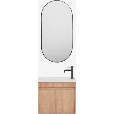 Conjunto De Mueble De Baño Suspendido En Madera Con Lavabo Integrado Narek Sklum Conjunto De Mueble De Baño Suspendido En Madera Con Lavabo Integrado Narek Sklum