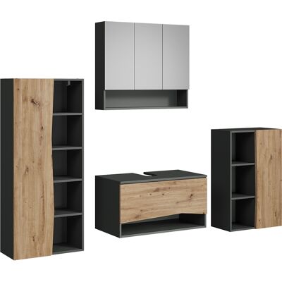 Conjunto De Muebles De Baño Willow, Artesano, 4 Partes, Vicco Conjunto De Muebles De Baño Willow, Artesano, 4 Partes, Vicco