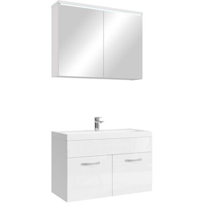 Conjunto de Baño Paso 02 - Mobiliario de Baño Blanco Brillante Conjunto de Baño Paso 02 - Mobiliario de Baño Blanco Brillante