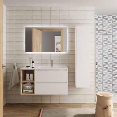 Mueble de baño Salgar Bequia - 100cm Roble y Blanco mate Mueble de baño Salgar Bequia - 100cm Roble y Blanco mate