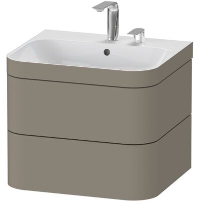 Duravit Happy D.2 Plus Conjunto de lavabo suspendido, gris piedra, 2 cajones Duravit Happy D.2 Plus Conjunto de lavabo suspendido, gris piedra, 2 cajones