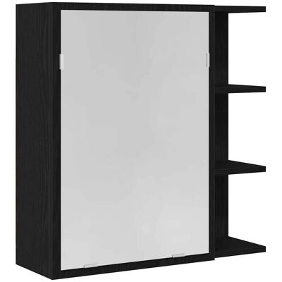 HELLOSHOP26 Práctico Armario Con Espejo Rectangular Con 2 Baldas 62,5 X 20,5 X 64 Cm Madera Contrachapada Roble Negro 020051872 HELLOSHOP26 Práctico Armario Con Espejo Rectangular Con 2 Baldas 62,5 X 20,5 X 64 Cm Madera Contrachapada Roble Negro 020051872
