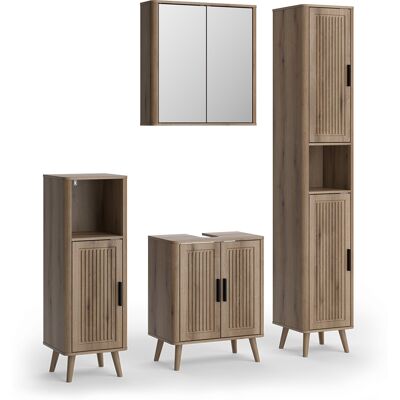 Conjunto De Muebles De Baño Skara, Roble, 4 Partes, Vicco Conjunto De Muebles De Baño Skara, Roble, 4 Partes, Vicco