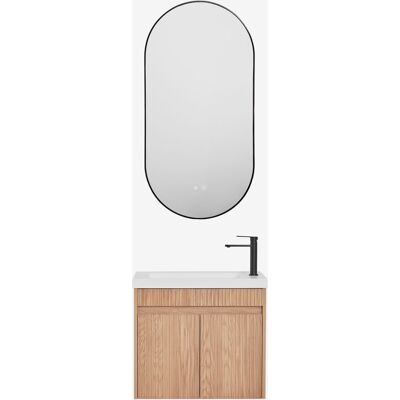 Conjunto De Mueble De Baño Suspendido En Madera Con Lavabo Integrado Narek Sklum Conjunto De Mueble De Baño Suspendido En Madera Con Lavabo Integrado Narek Sklum